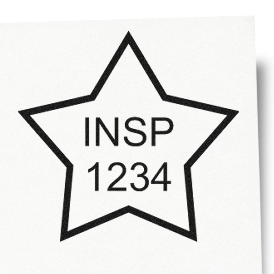 Extra Small Wood Handle Star Inspection Rubber Stamp 1/2 Diameter - Engineer Seal Stamps