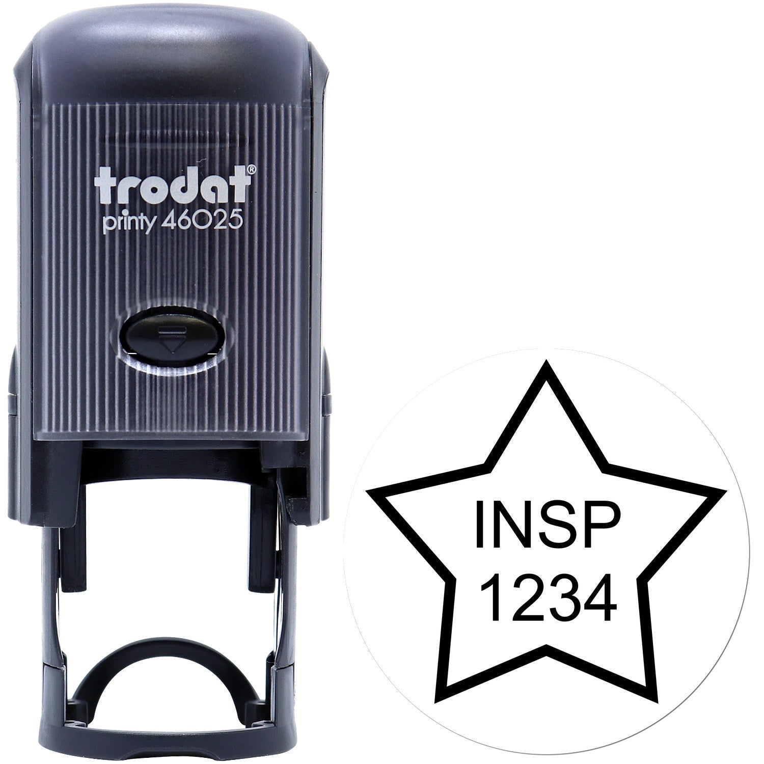 Large Self-Inking Star Inspection Self-Inking Stamp 1 Inch Diameter - Engineer Seal Stamps