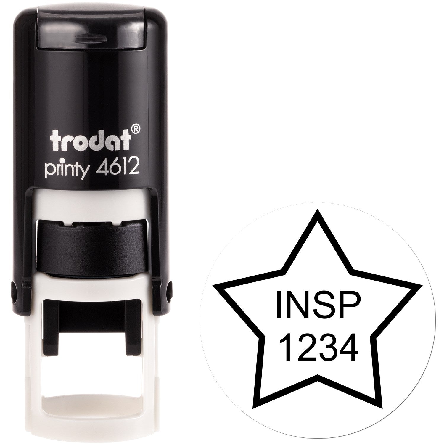 Extra Small Self-Inking Star Inspection Stamp 1/2 Diameter - Engineer Seal Stamps