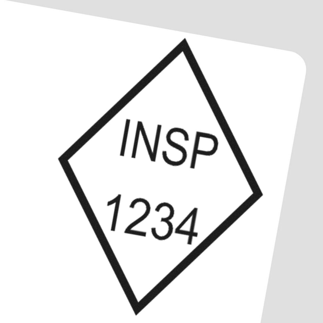 Extra Small Self-Inking Narrow Diamond Inspection Stamp 1/2 Diameter - Engineer Seal Stamps