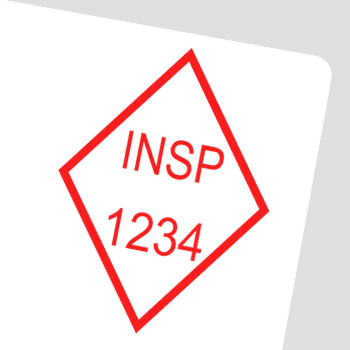 Extra Small Self-Inking Narrow Diamond Inspection Stamp 1/2 Diameter - Engineer Seal Stamps