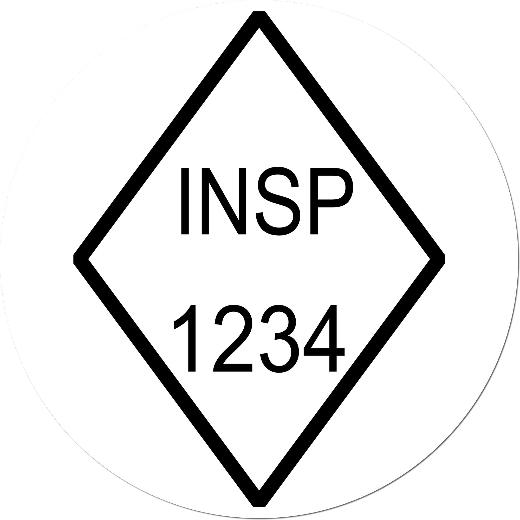 Large Self-Inking Narrow Diamond Inspection Self-Inking Stamp 1 Inch Diameter - Engineer Seal Stamps