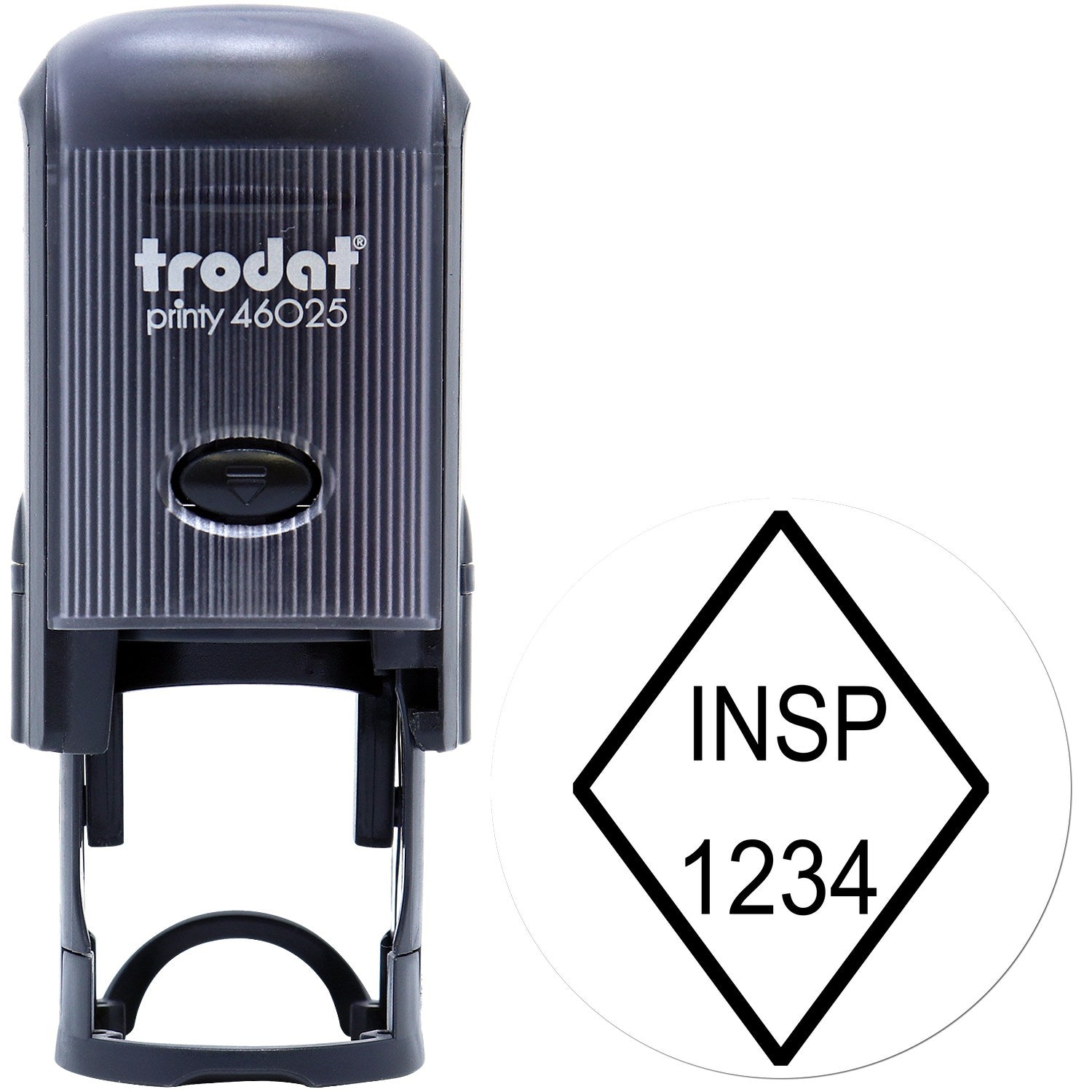 Large Self-Inking Narrow Diamond Inspection Self-Inking Stamp 1 Inch Diameter - Engineer Seal Stamps