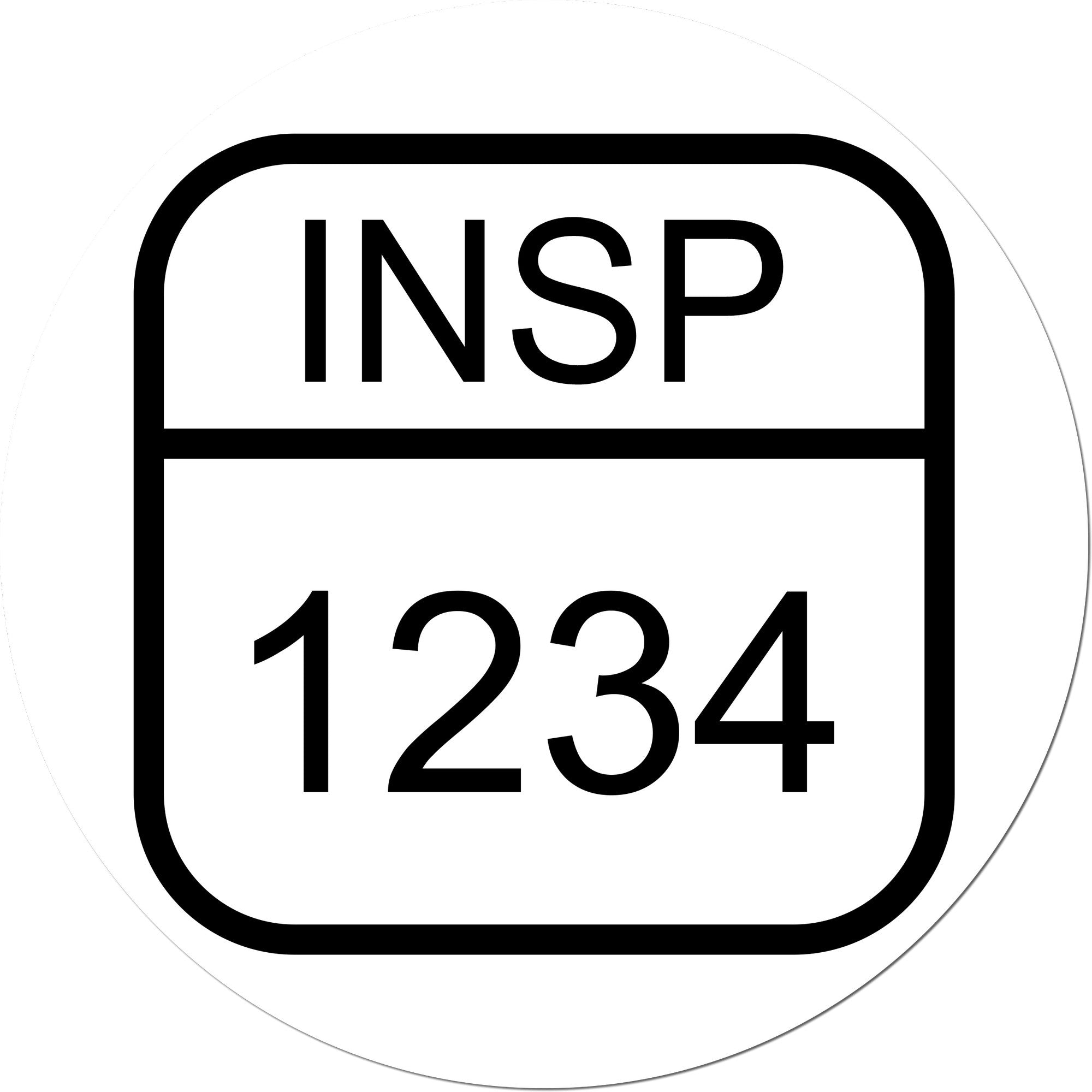 Large Self-Inking Rounded Square Big Numbers Inspection Self-Inking Stamp 1 Inch Diameter - Engineer Seal Stamps