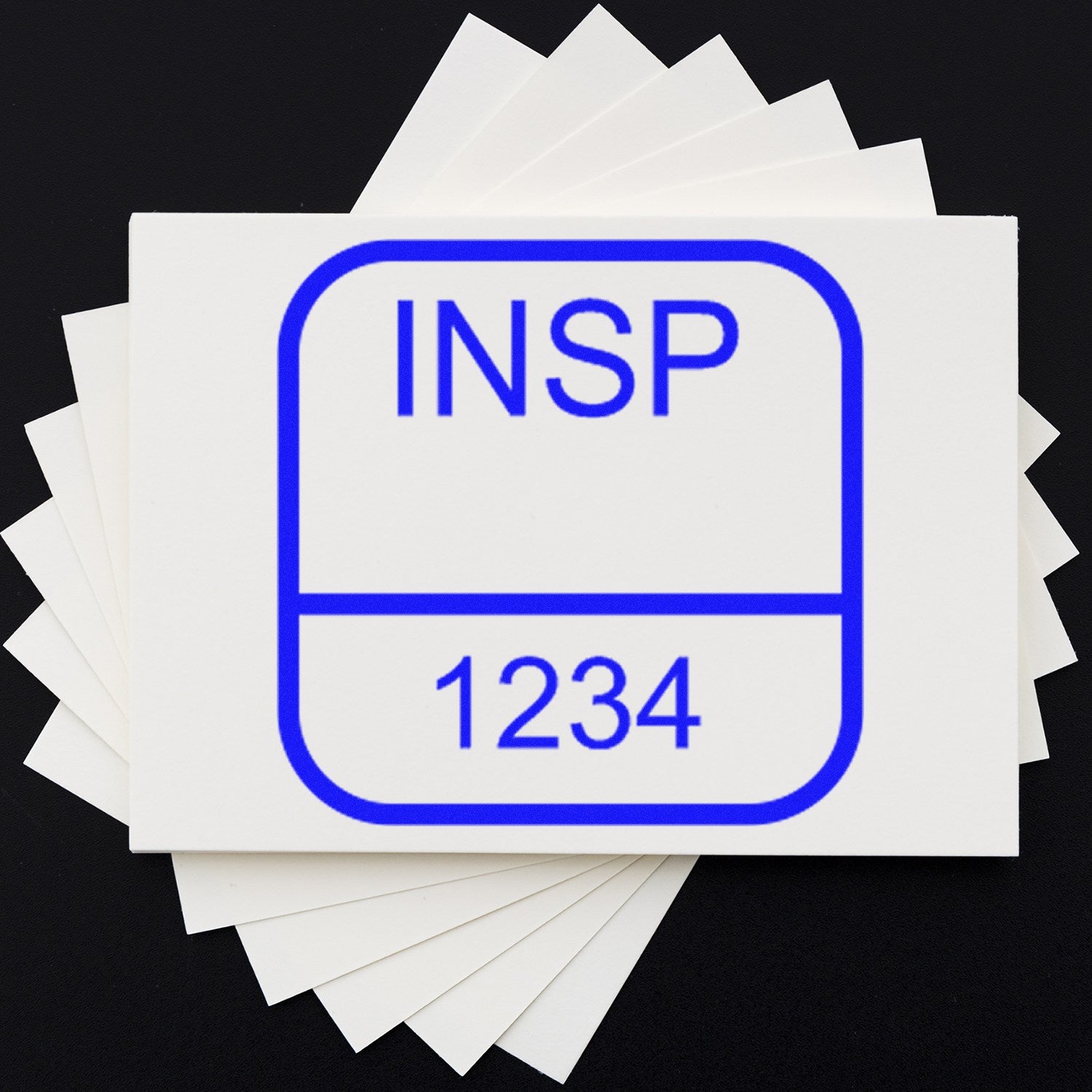 Large Size Wood Handle Rounded Square Small Numbers Inspection Rubber Stamp 1 Inch Diameter - Engineer Seal Stamps