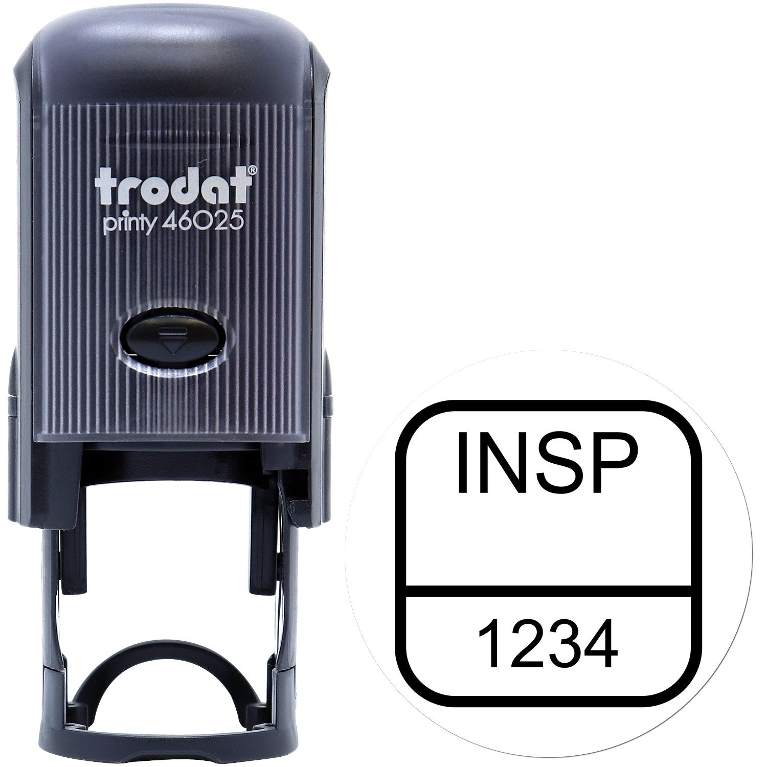 Large Self-Inking Rounded Square Small Numbers Inspection Self-Inking Stamp 1 Inch Diameter - Engineer Seal Stamps