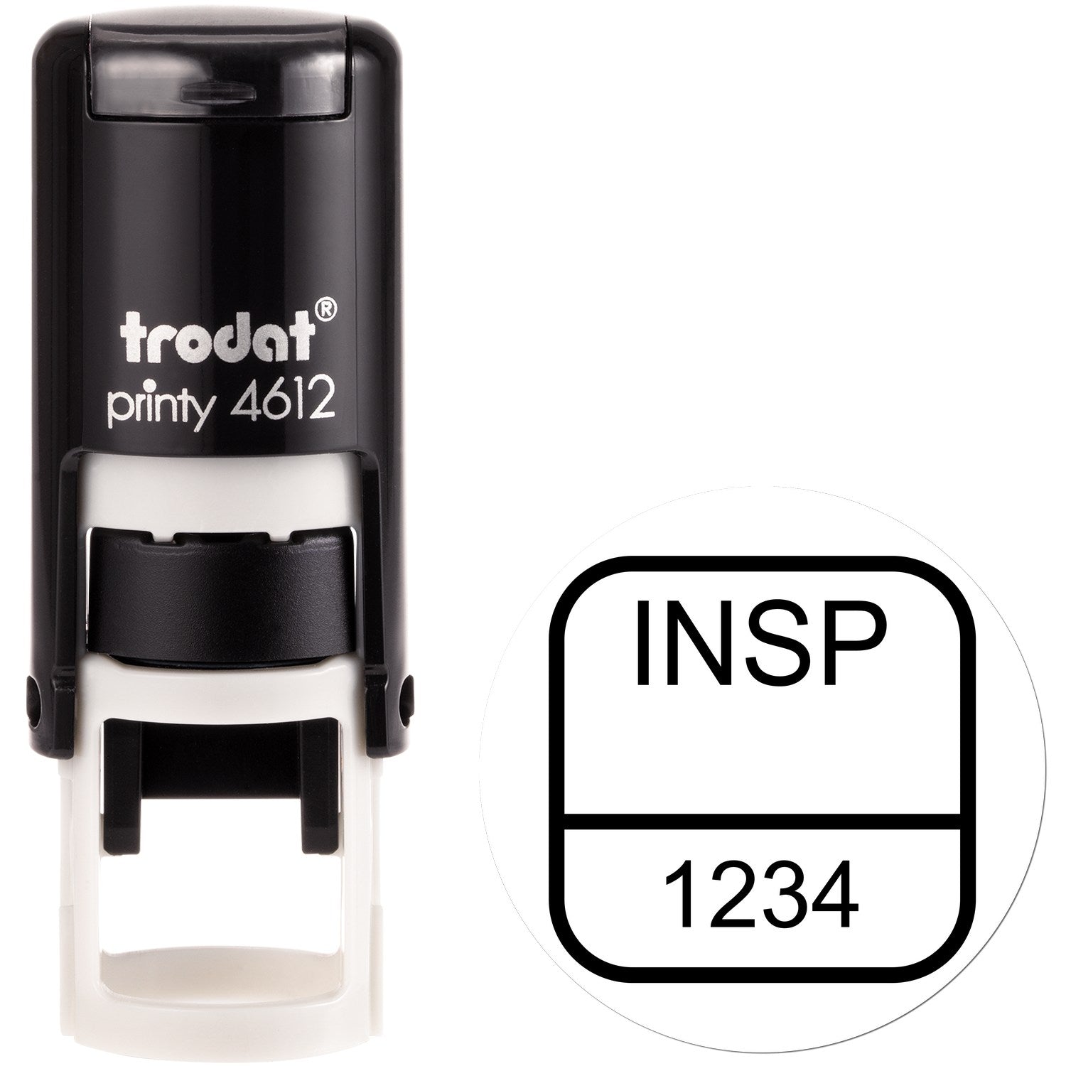 Extra Small Self-Inking Rounded Square Small Numbers Inspection Stamp 1/2 Diameter - Engineer Seal Stamps