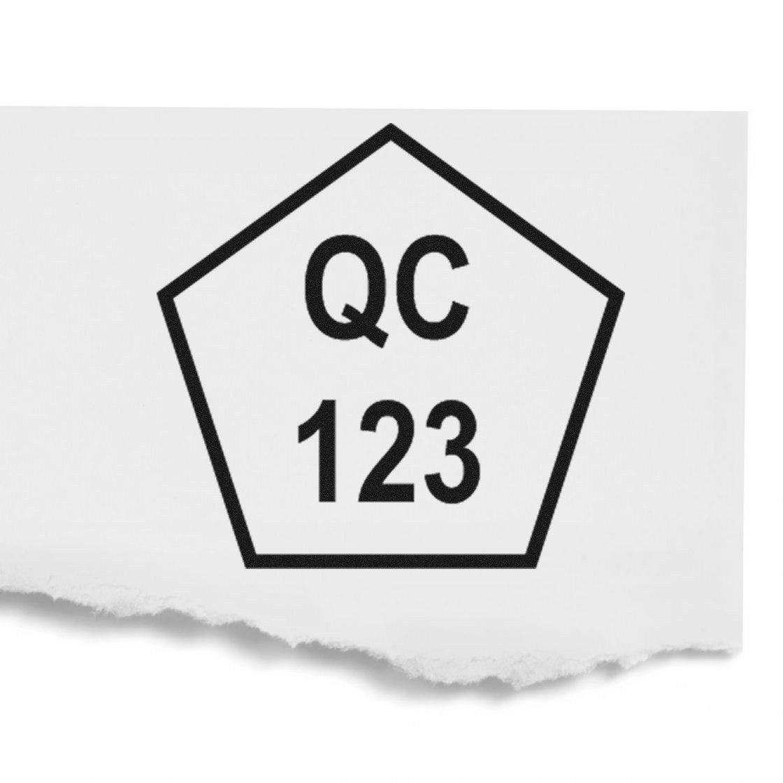 Extra Small Self-Inking Pentagon Quality Control Inspection Stamp 1/2 Diameter - Engineer Seal Stamps