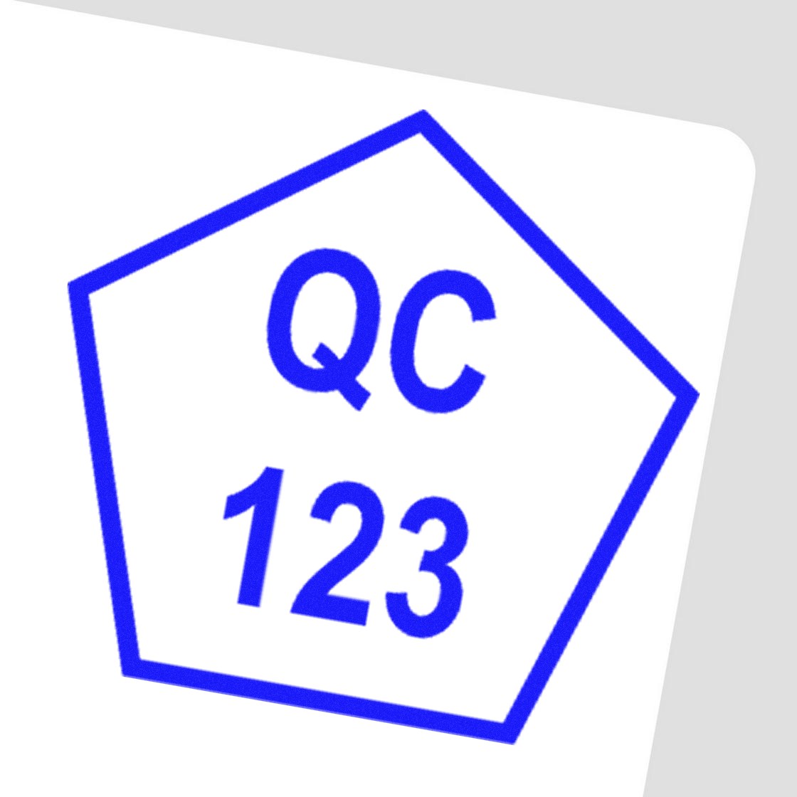 Standard Size Self-Inking Pentagon Quality Control Inspection Stamp 3/4 Diameter - Engineer Seal Stamps