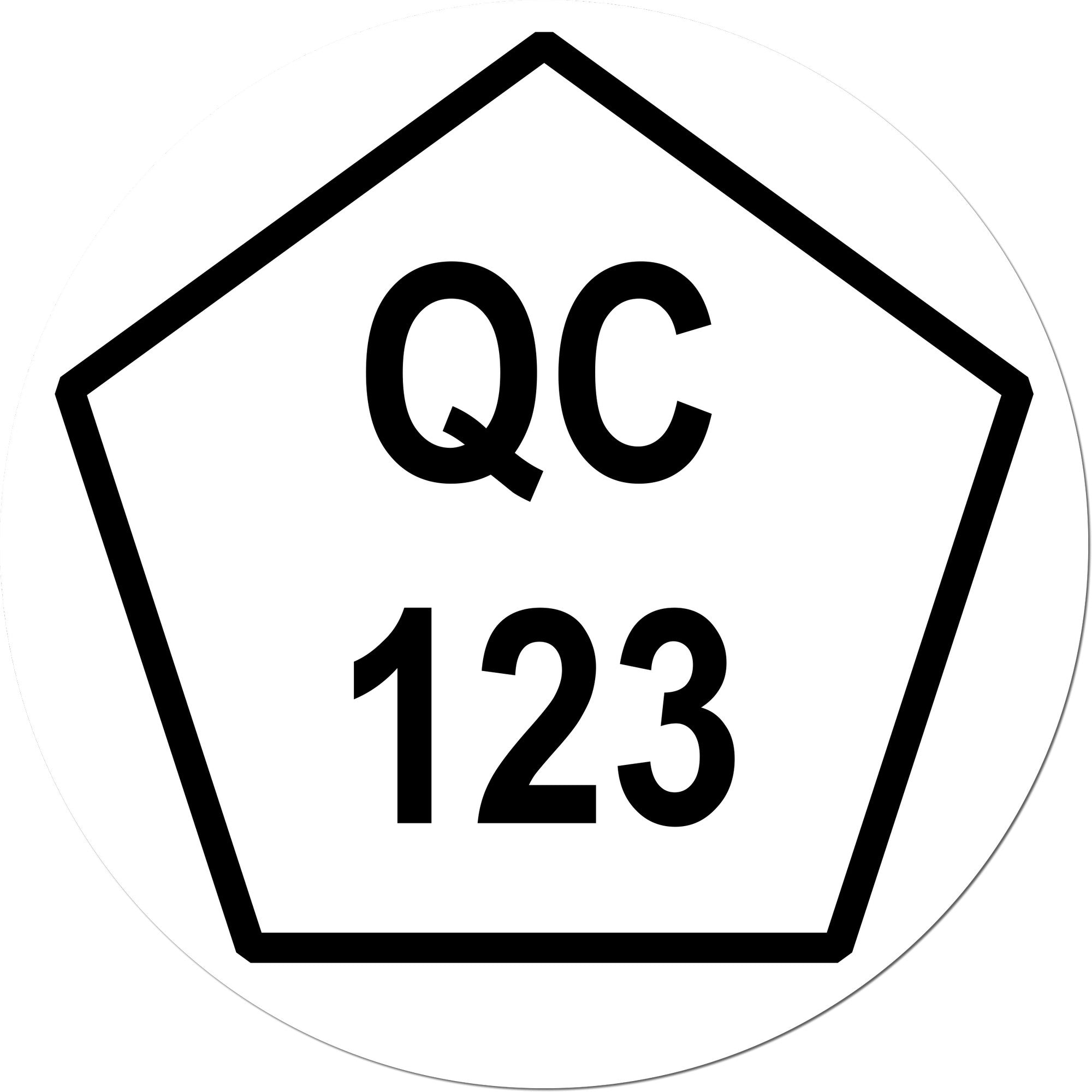 Large Self-Inking Pentagon Quality Control Inspection Self-Inking Stamp 1 Inch Diameter - Engineer Seal Stamps