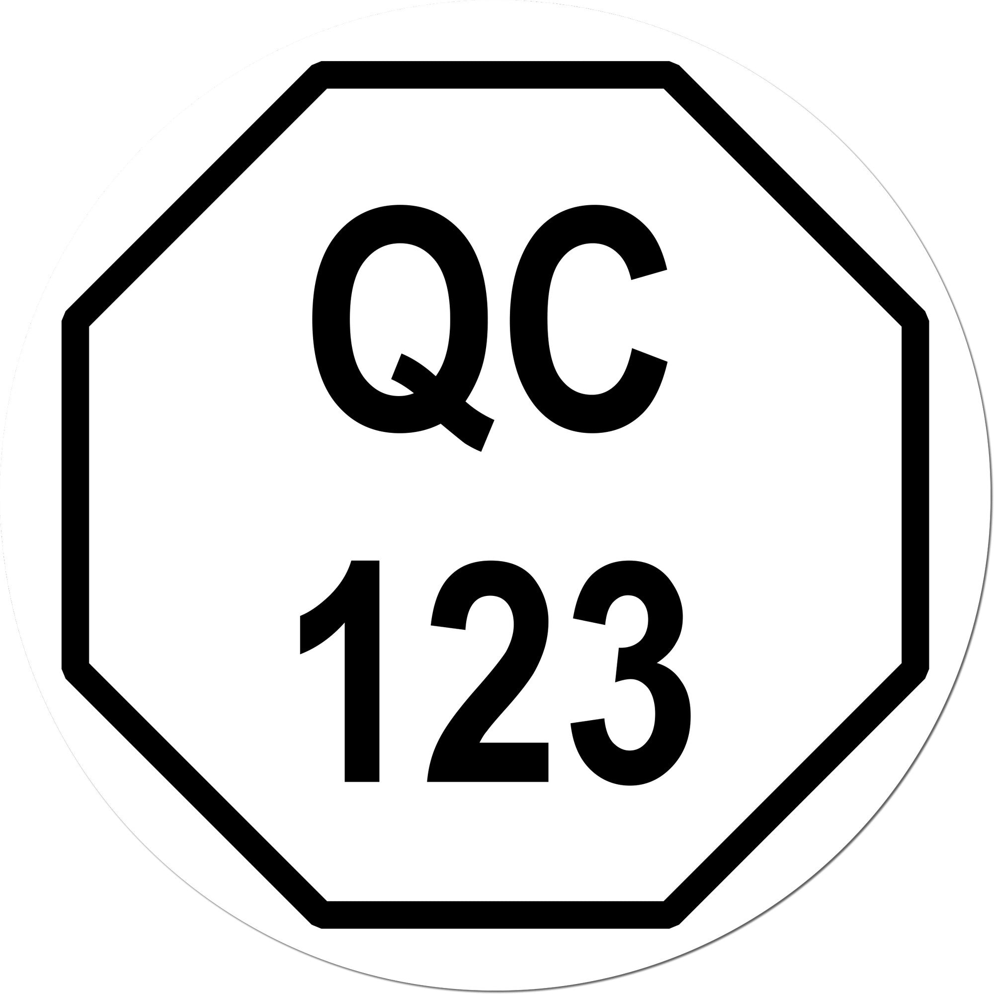 Extra Small Wood Handle Octagon Quality Control Inspection Rubber Stamp 1/2 Diameter - Engineer Seal Stamps