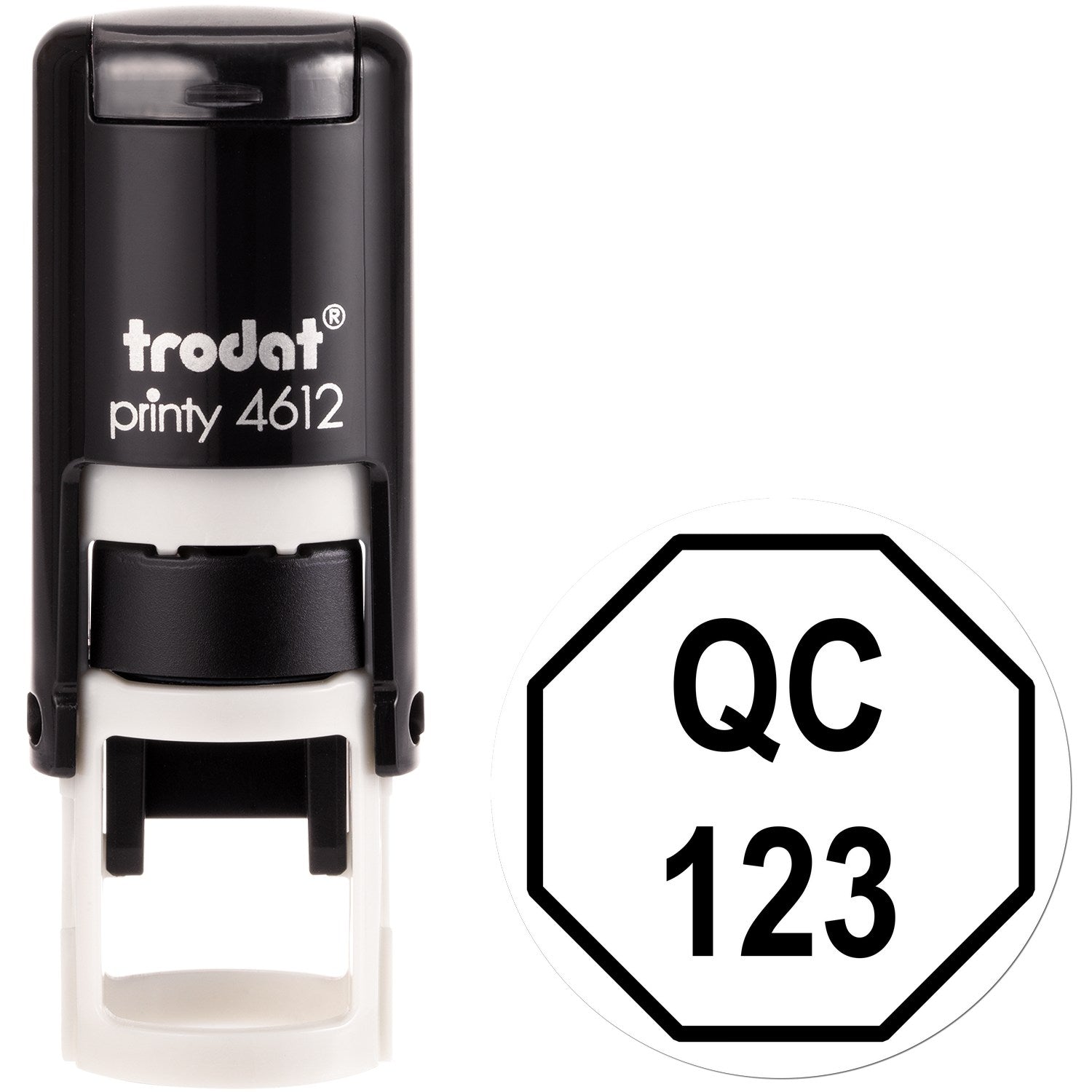 Extra Small Self-Inking Octagon Quality Control Inspection Stamp 1/2 Diameter - Engineer Seal Stamps