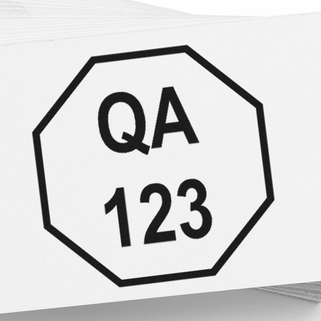 Standard Size Wood Handle Octagon Quality Assurance Inspection Rubber Stamp 3/4 Diameter - Engineer Seal Stamps