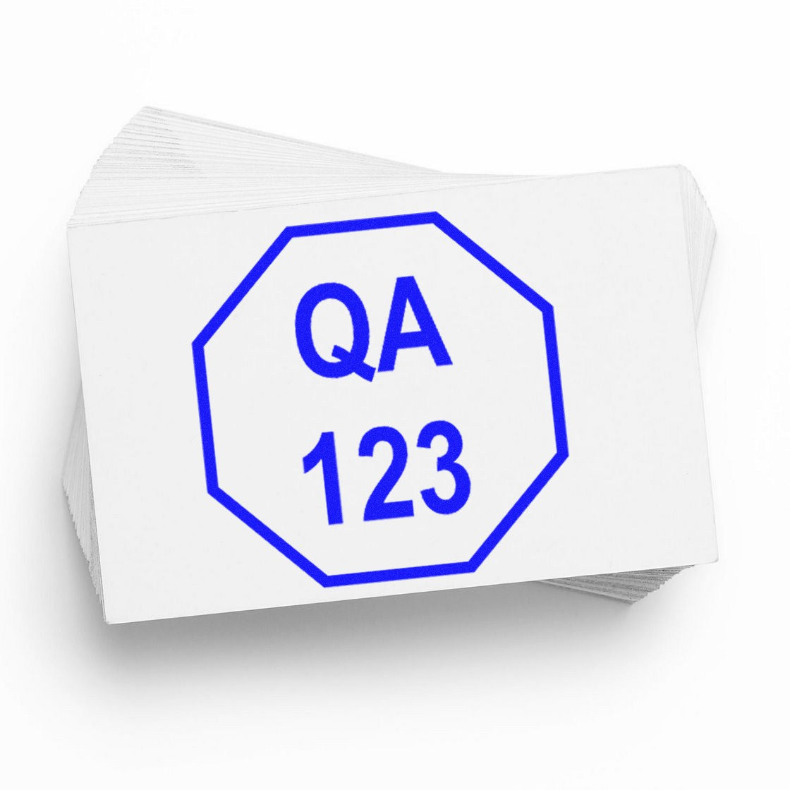 Extra Small Wood Handle Octagon Quality Assurance Inspection Rubber Stamp 1/2 Diameter - Engineer Seal Stamps