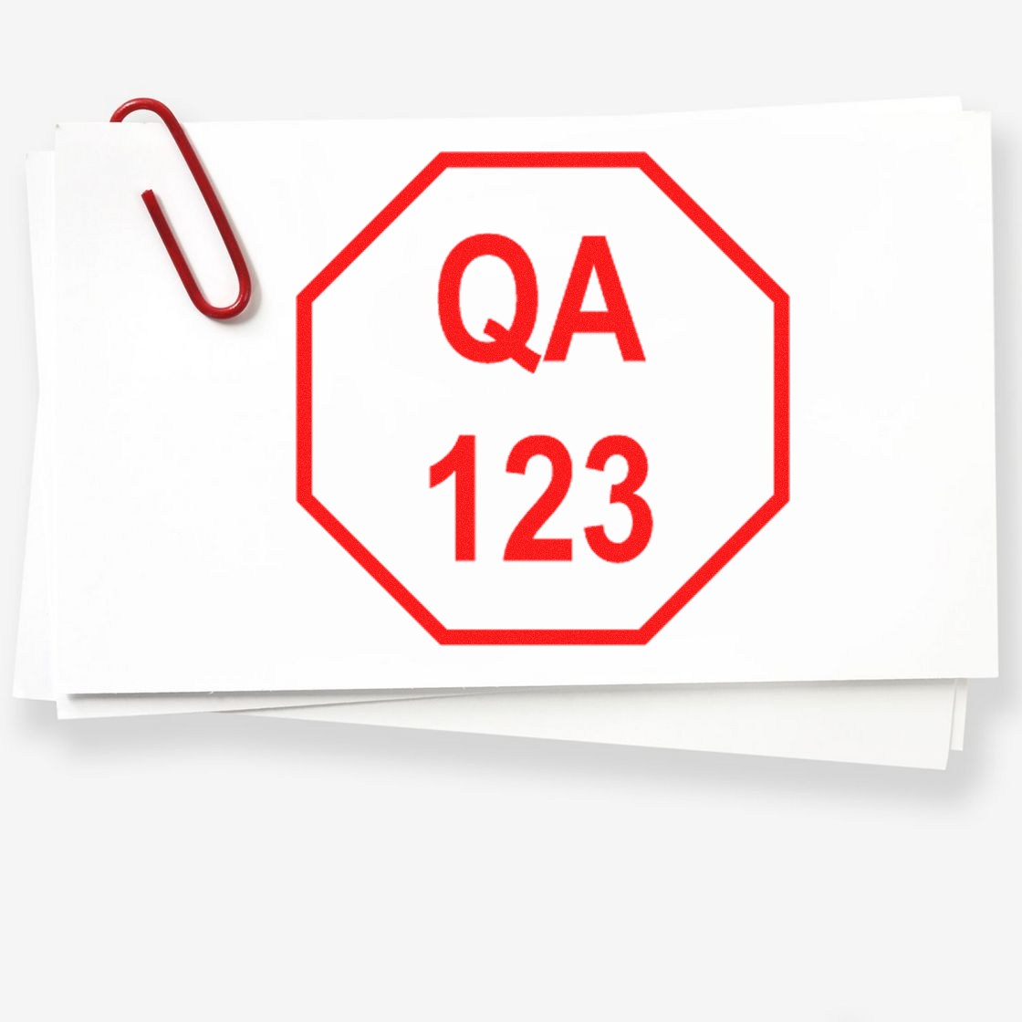 Extra Small Self-Inking Octagon Quality Assurance Inspection Stamp 1/2 Diameter - Engineer Seal Stamps