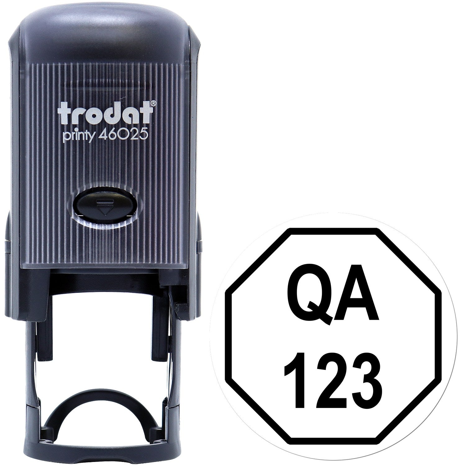 Large Self-Inking Octagon Quality Assurance Inspection Self-Inking Stamp 1 Inch Diameter - Engineer Seal Stamps