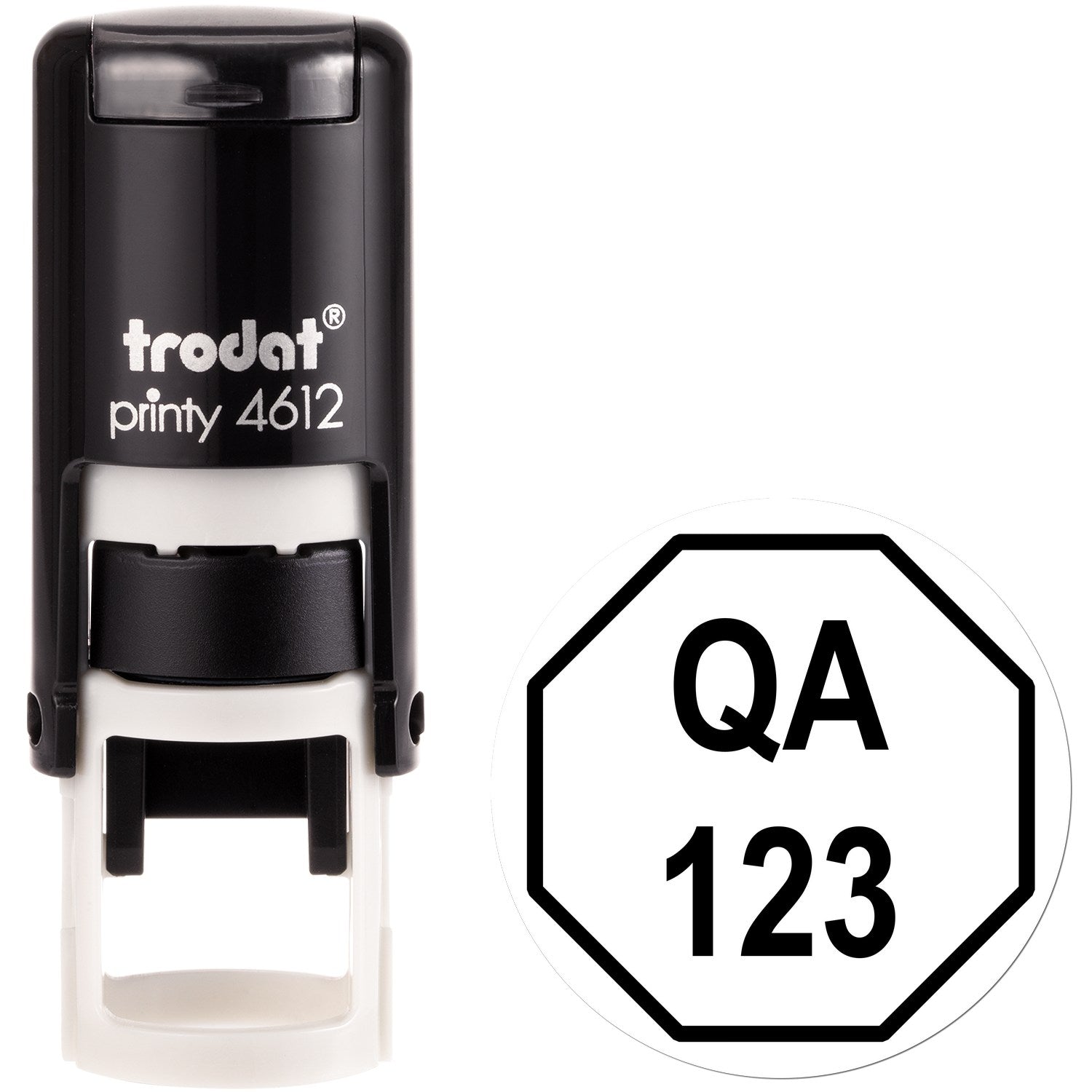 Extra Small Self-Inking Octagon Quality Assurance Inspection Stamp 1/2 Diameter - Engineer Seal Stamps