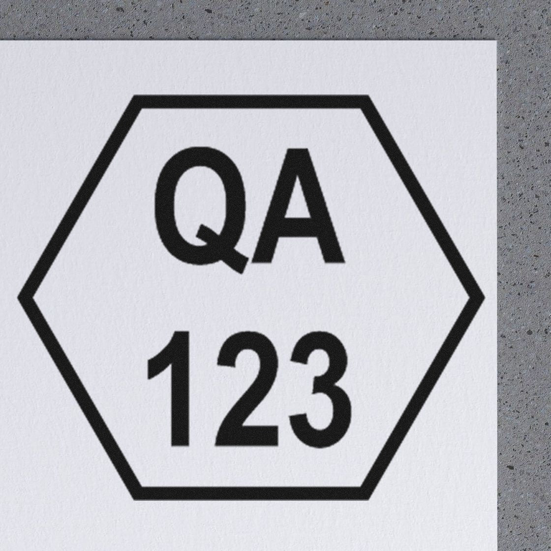 Extra Small Self-Inking Hexagon Quality Assurance Inspection Stamp 1/2 Diameter - Engineer Seal Stamps