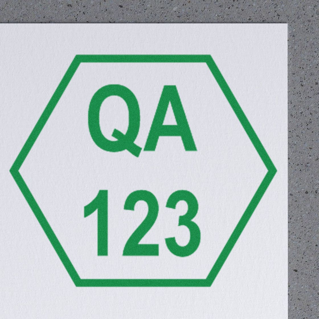 Large Size Wood Handle Hexagon Quality Assurance Inspection Rubber Stamp 1 Inch Diameter - Engineer Seal Stamps