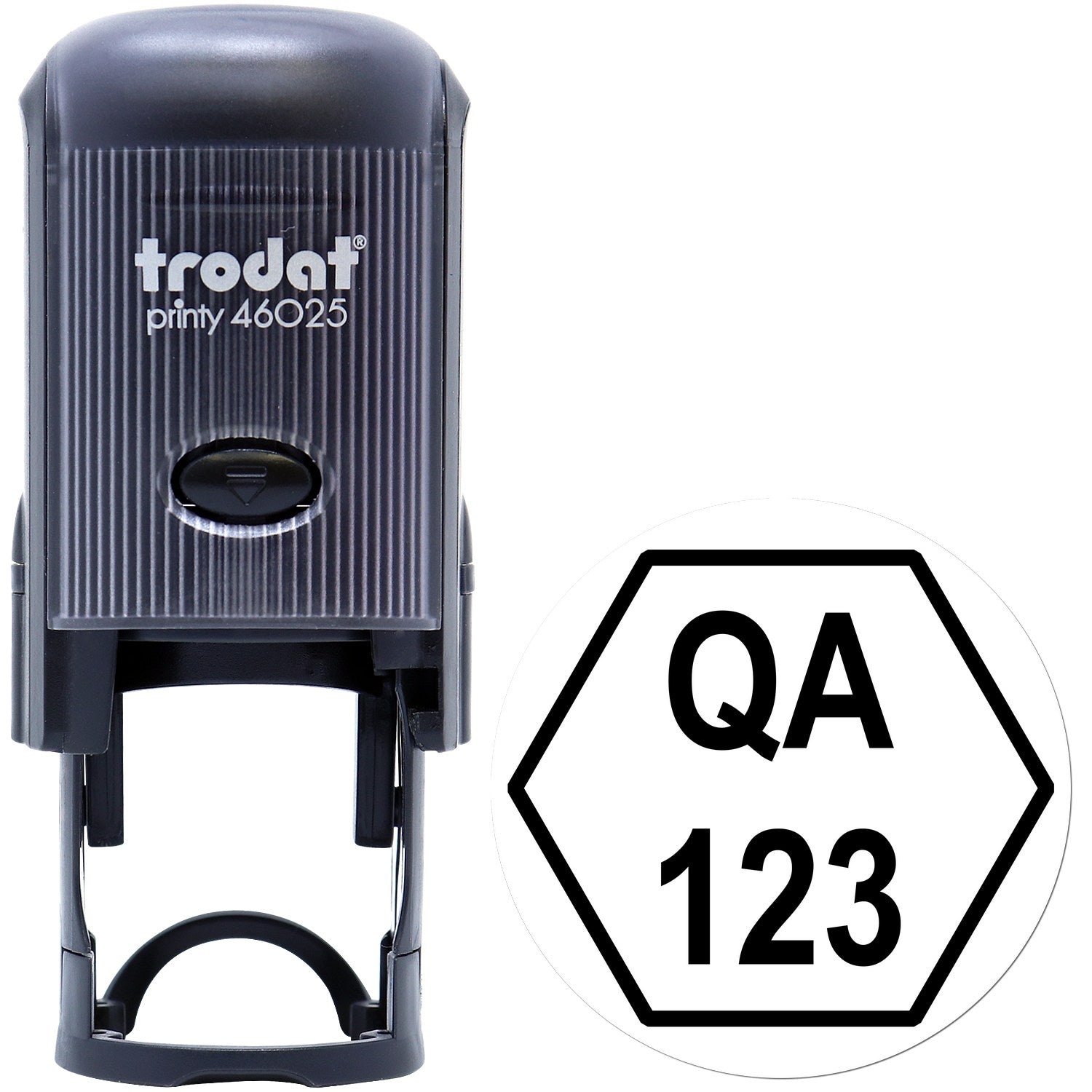 Large Self-Inking Hexagon Quality Assurance Inspection Self-Inking Stamp 1 Inch Diameter - Engineer Seal Stamps