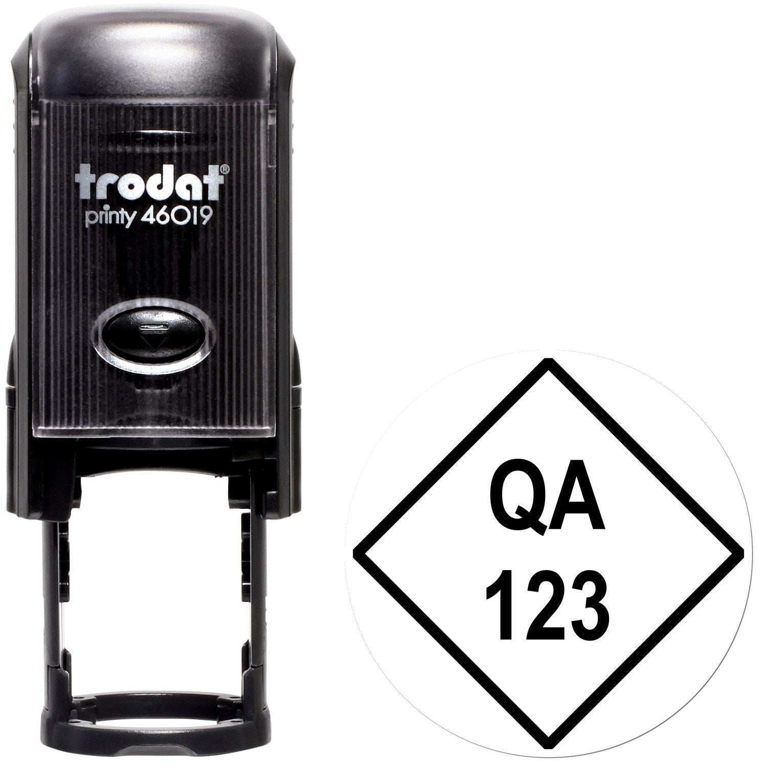 Standard Size Self-Inking Diamond Quality Assurance Inspection Stamp 3/4 Diameter - Engineer Seal Stamps