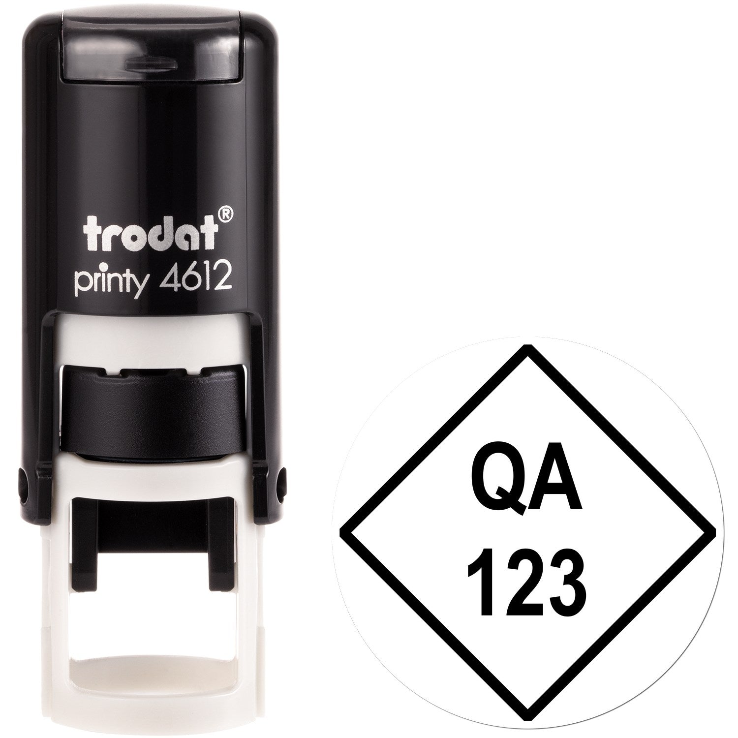 Extra Small Self-Inking Diamond Quality Assurance Inspection Stamp 1/2 Diameter - Engineer Seal Stamps