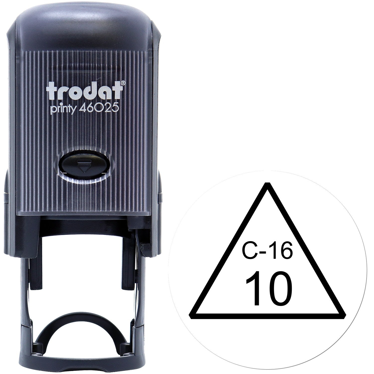 Large Self-Inking Triangular Inspection Self-Inking Stamp 1 Inch Diameter - Engineer Seal Stamps