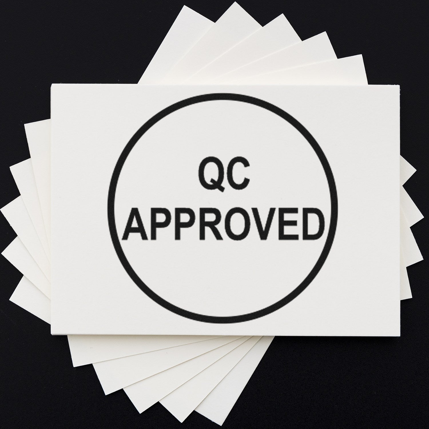 Standard Size Wood Handle Round QC Approved Inspection Rubber Stamp 3/4 Diameter - Engineer Seal Stamps