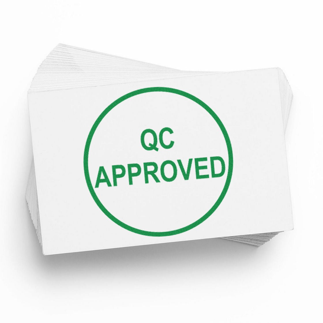 Extra Small Wood Handle Round QC Approved Inspection Rubber Stamp 1/2 Diameter - Engineer Seal Stamps