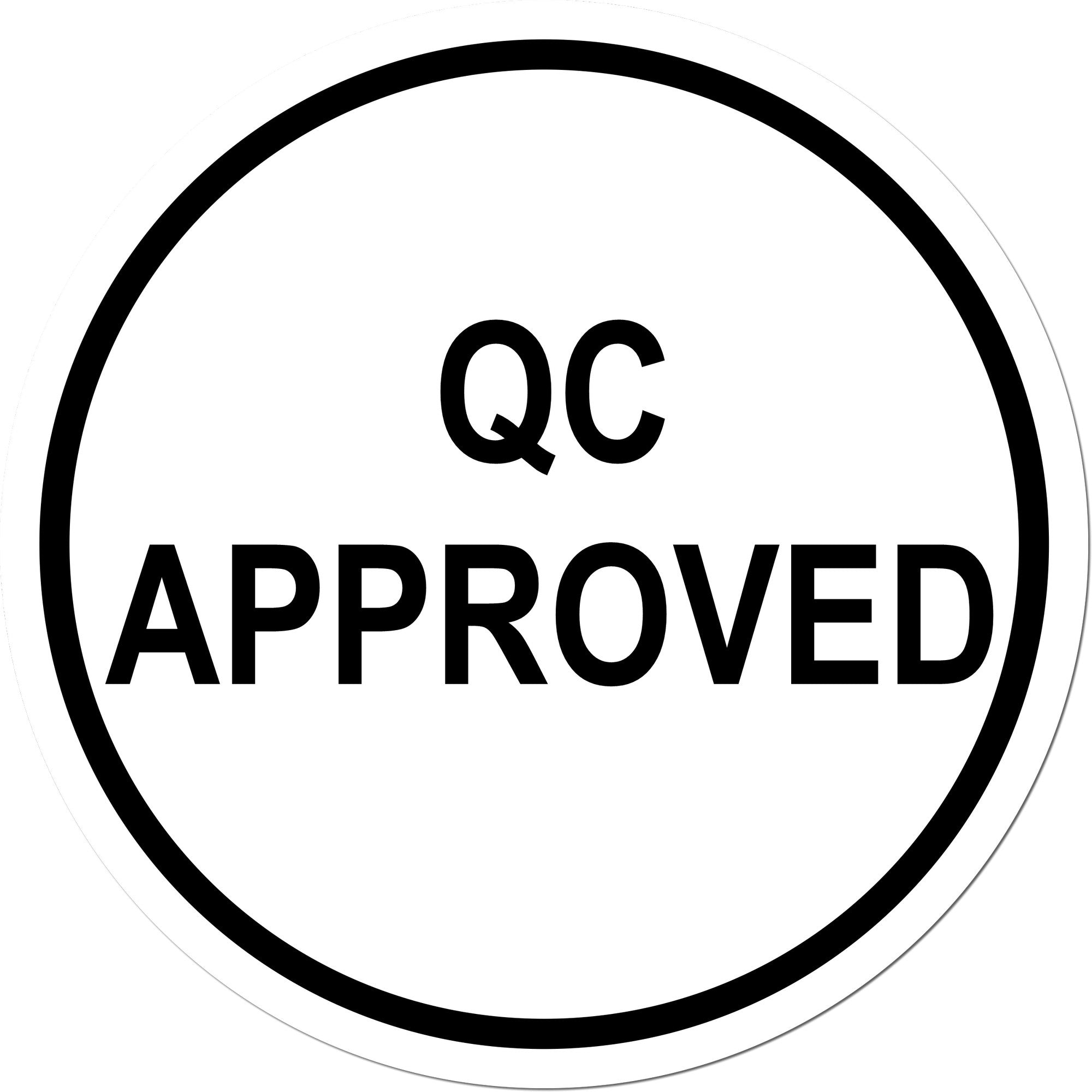Large Self-Inking Round QC Approved Inspection Self-Inking Stamp 1 Inch Diameter - Engineer Seal Stamps