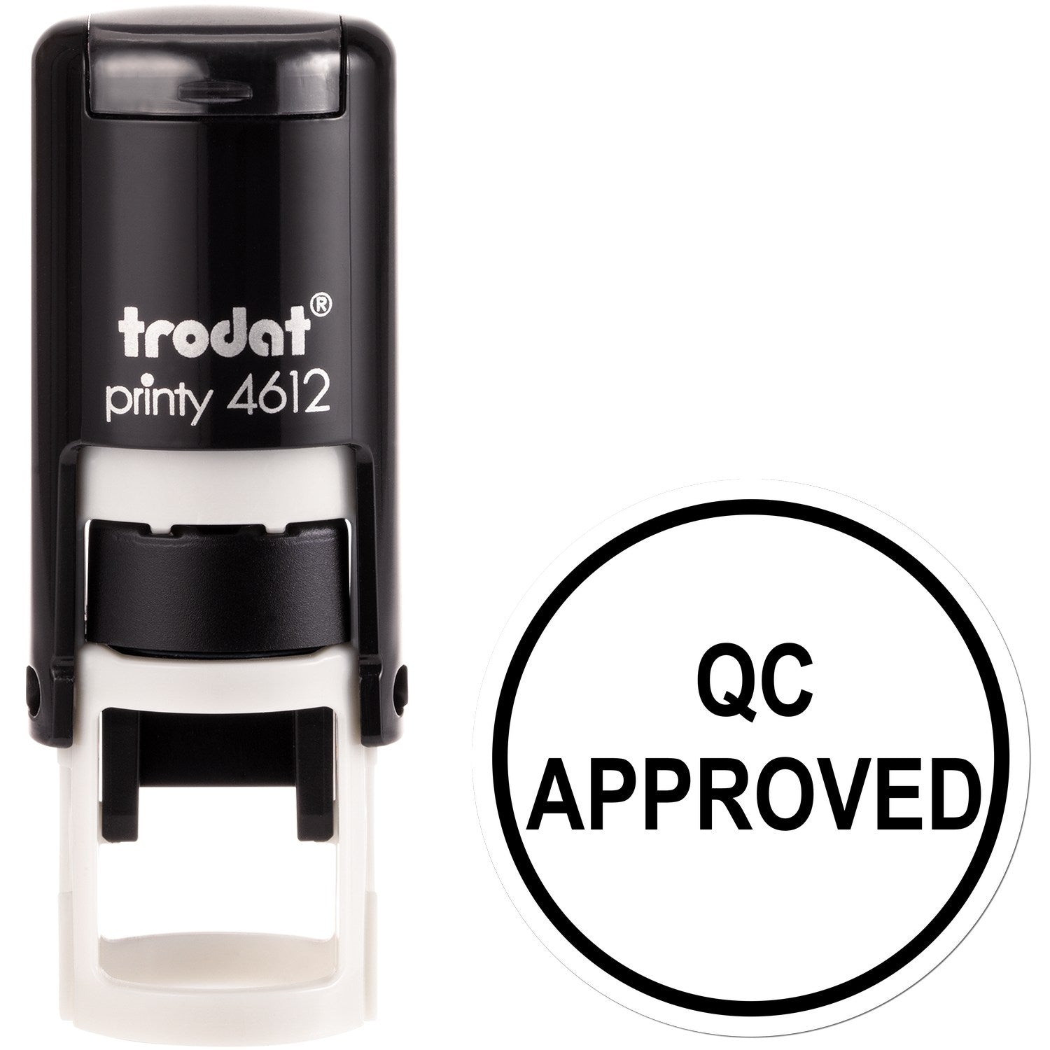 Extra Small Self-Inking Round QC Approved Inspection Stamp 1/2 Diameter - Engineer Seal Stamps