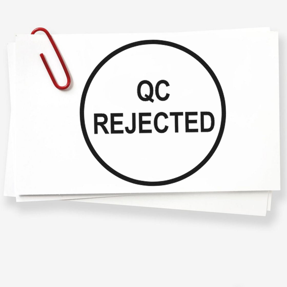 Standard Size Wood Handle Round QC Rejected Inspection Rubber Stamp 3/4 Diameter - Engineer Seal Stamps
