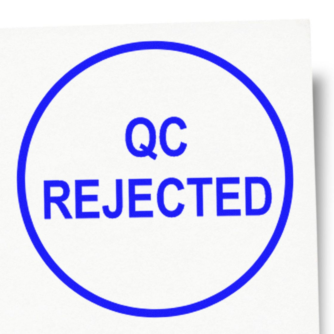 Extra Small Wood Handle Round QC Rejected Inspection Rubber Stamp 1/2 Diameter - Engineer Seal Stamps