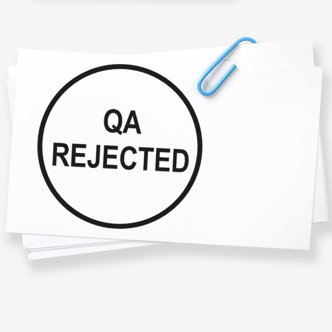 Standard Size Wood Handle Round QA Rejected Inspection Rubber Stamp 3/4 Diameter - Engineer Seal Stamps