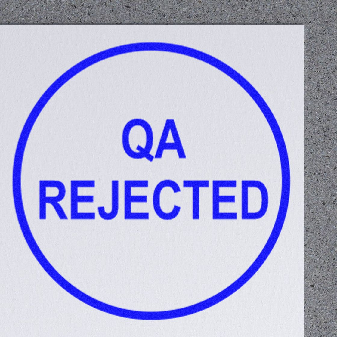 Extra Small Self-Inking Round QA Rejected Inspection Stamp 1/2 Diameter - Engineer Seal Stamps