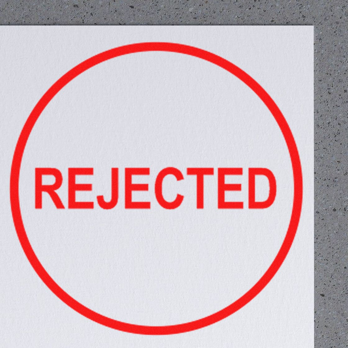 Extra Small Self-Inking Round Rejected Stamp 1/2 Diameter - Engineer Seal Stamps