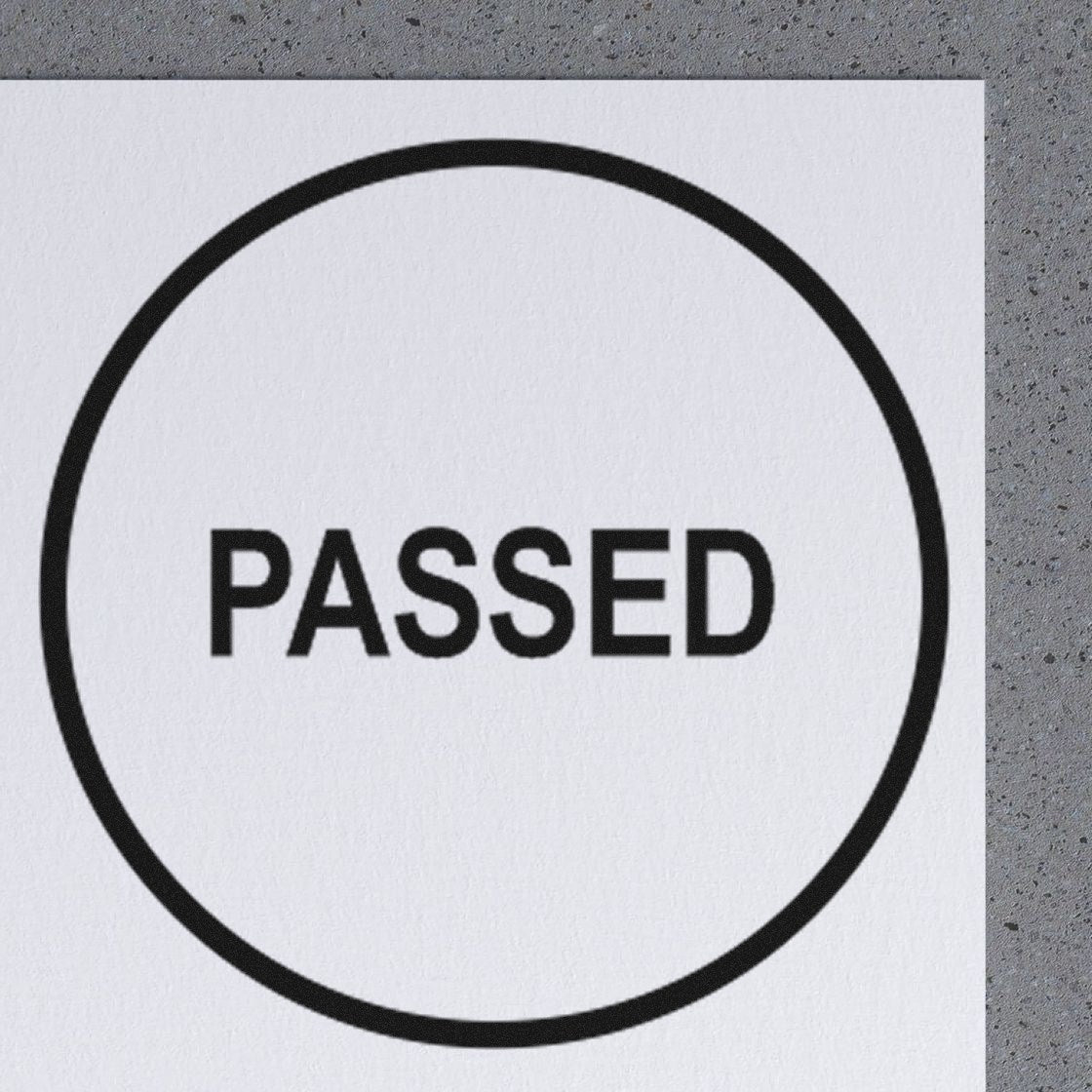 Standard Size Wood Handle Round Passed Rubber Stamp 3/4 Diameter - Engineer Seal Stamps