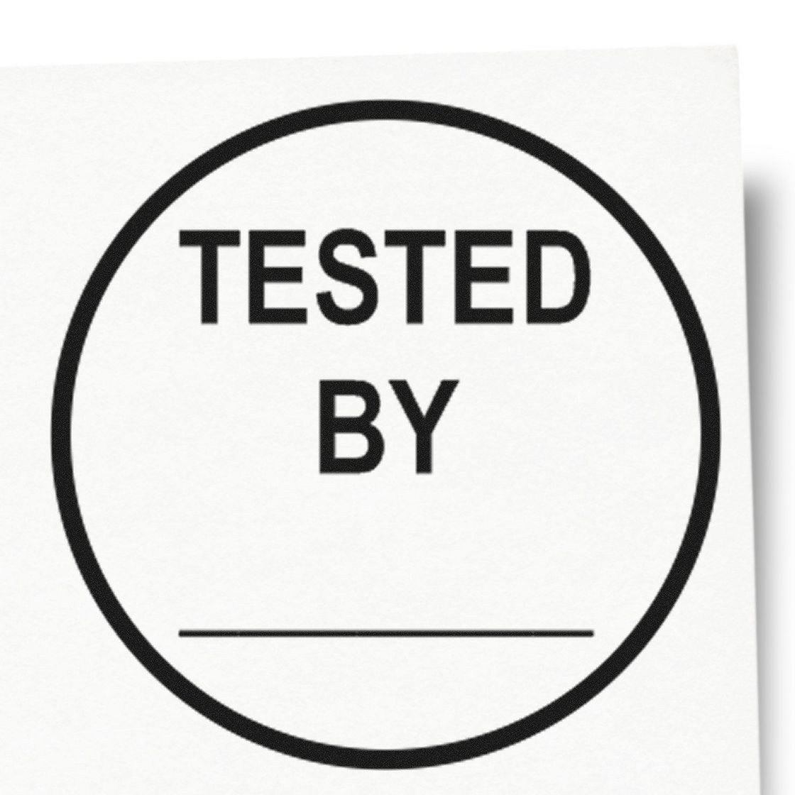 Standard Size Wood Handle Round Tested By Inspection Rubber Stamp 3/4 Diameter - Engineer Seal Stamps