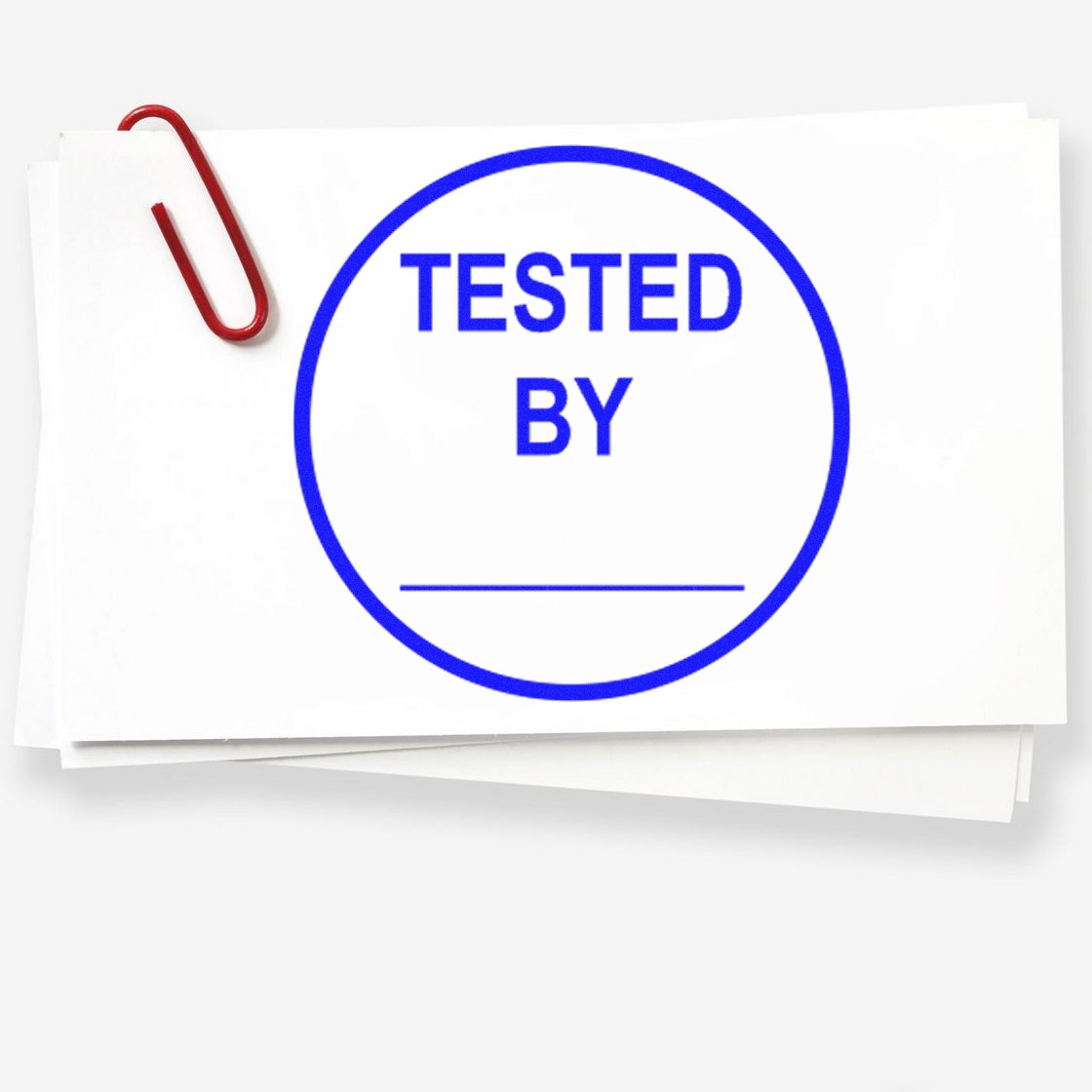 Extra Small Self-Inking Round Tested By Inspection Stamp 1/2 Diameter - Engineer Seal Stamps