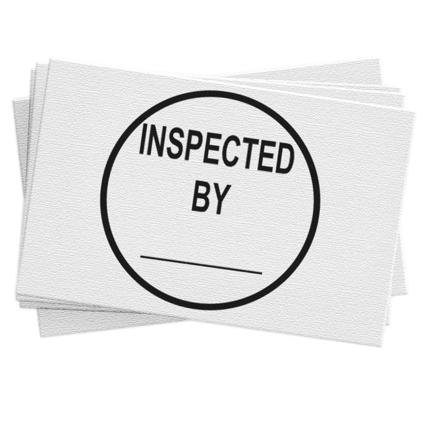 Standard Size Wood Handle Inspected By Circle With Line Rubber Stamp 3/4 Diameter - Engineer Seal Stamps