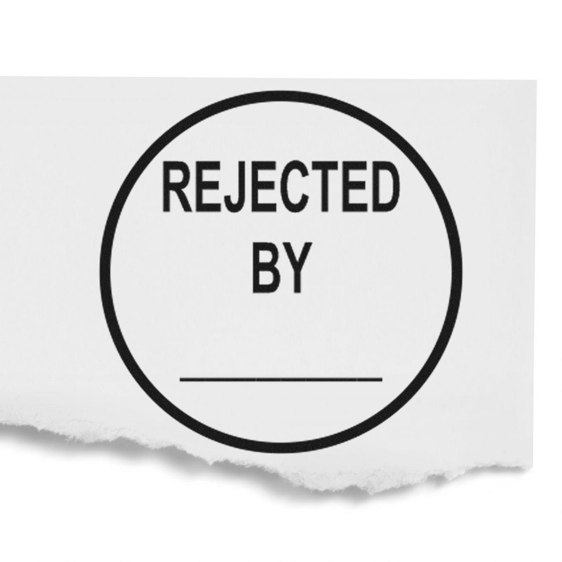 Standard Size Wood Handle Round Rejected By Inspection Rubber Stamp 3/4 Diameter - Engineer Seal Stamps