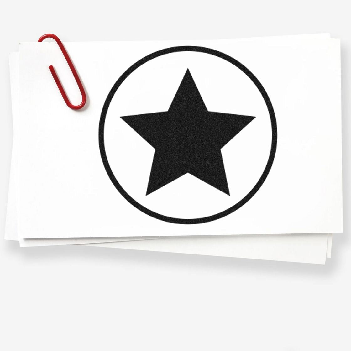 Standard Size Wood Handle Round Star Inspection Seal Rubber Stamp 3/4 Diameter - Engineer Seal Stamps
