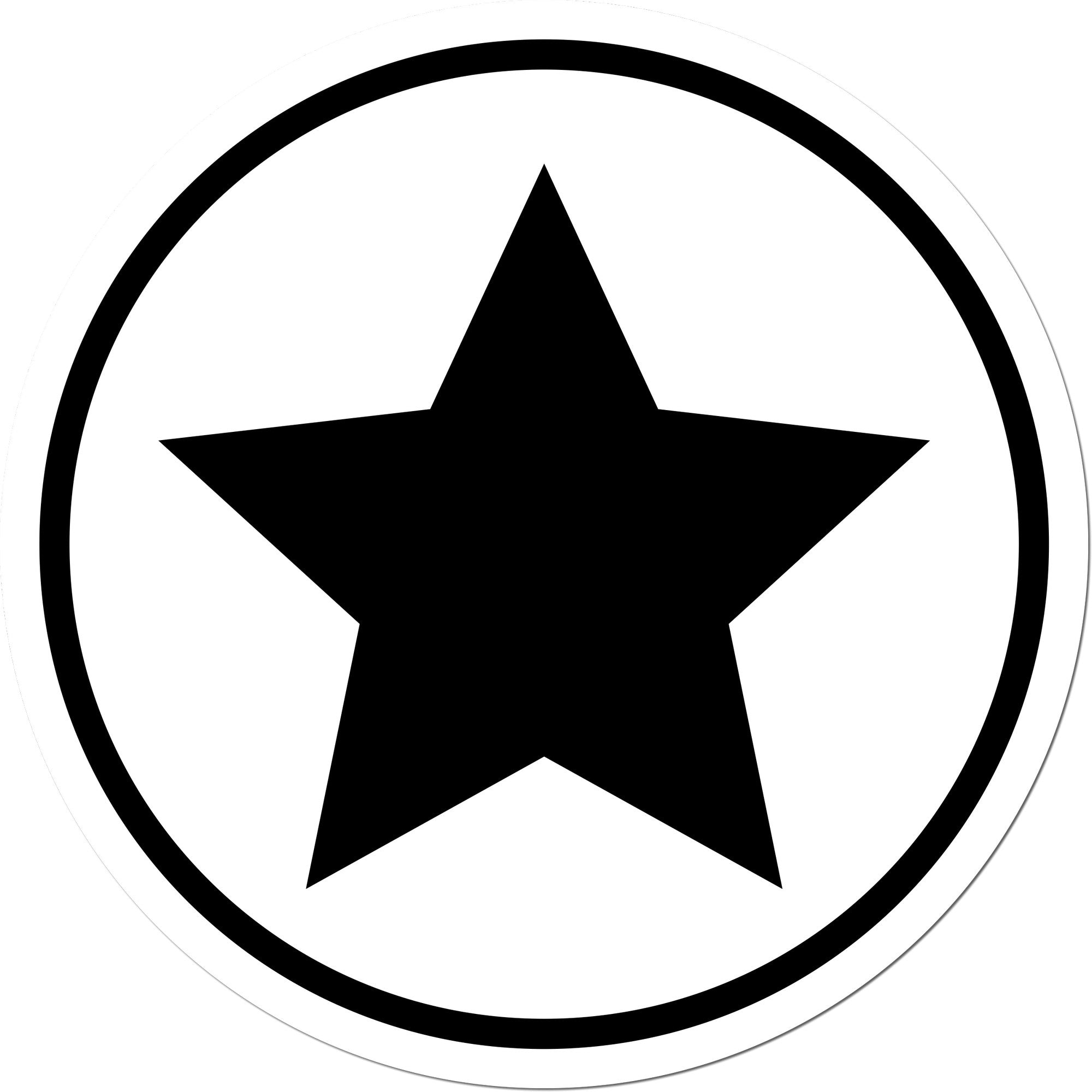 Extra Small Wood Handle Round Star Inspection Seal Rubber Stamp 1/2 Diameter - Engineer Seal Stamps