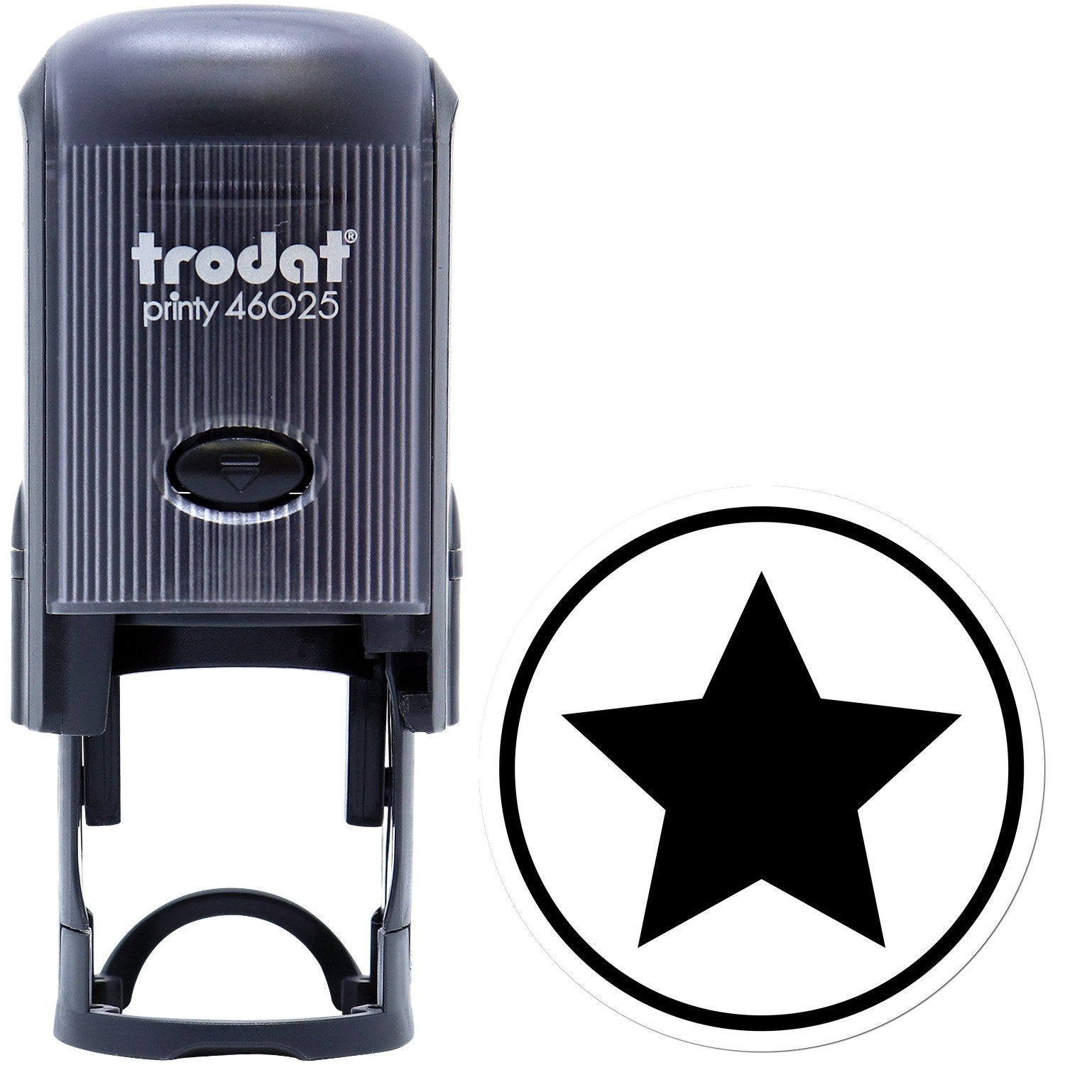 Large Self-Inking Round Star Inspection Seal Self-Inking Stamp 1 Inch Diameter - Engineer Seal Stamps