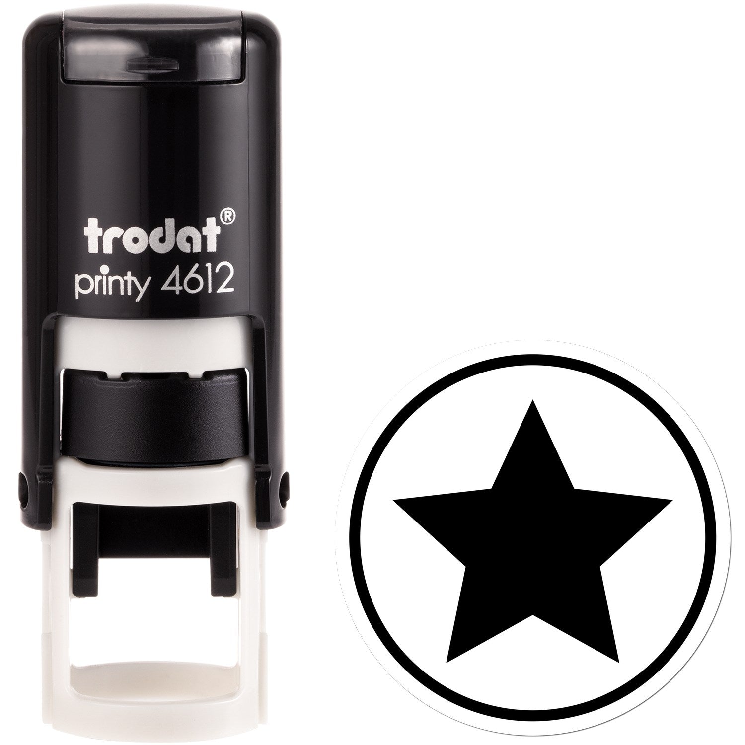 Extra Small Self-Inking Round Star Inspection Seal Stamp 1/2 Diameter - Engineer Seal Stamps