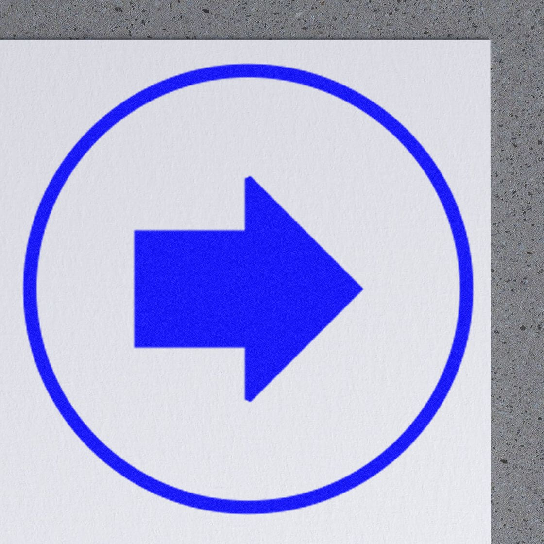 Large Size Wood Handle Round Right Arrow Inspection Rubber Stamp 1 Inch Diameter - Engineer Seal Stamps