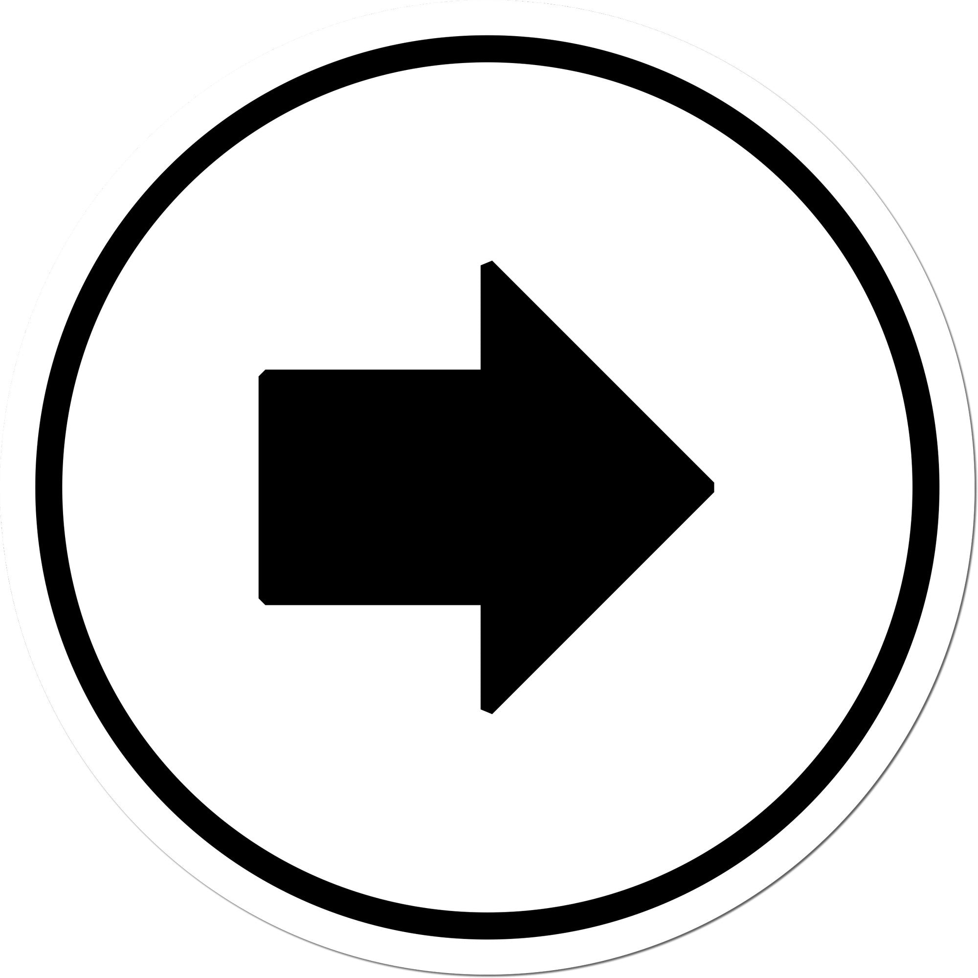 Extra Small Wood Handle Round Right Arrow Inspection Rubber Stamp 1/2 Diameter - Engineer Seal Stamps