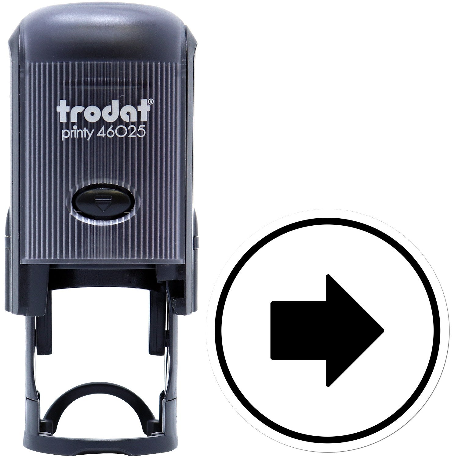 Large Self-Inking Round Right Arrow Inspection Self-Inking Stamp 1 Inch Diameter - Engineer Seal Stamps