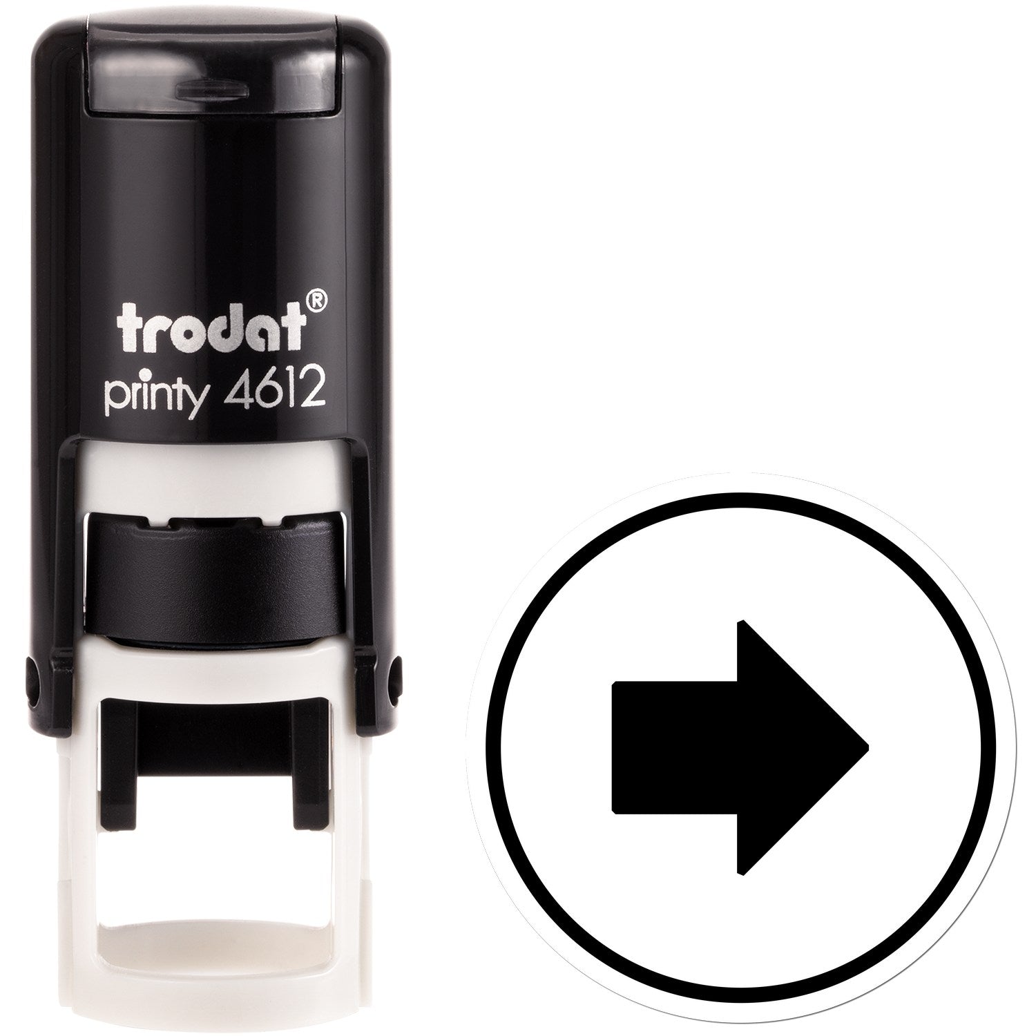 Extra Small Self-Inking Round Right Arrow Inspection Stamp 1/2 Diameter - Engineer Seal Stamps