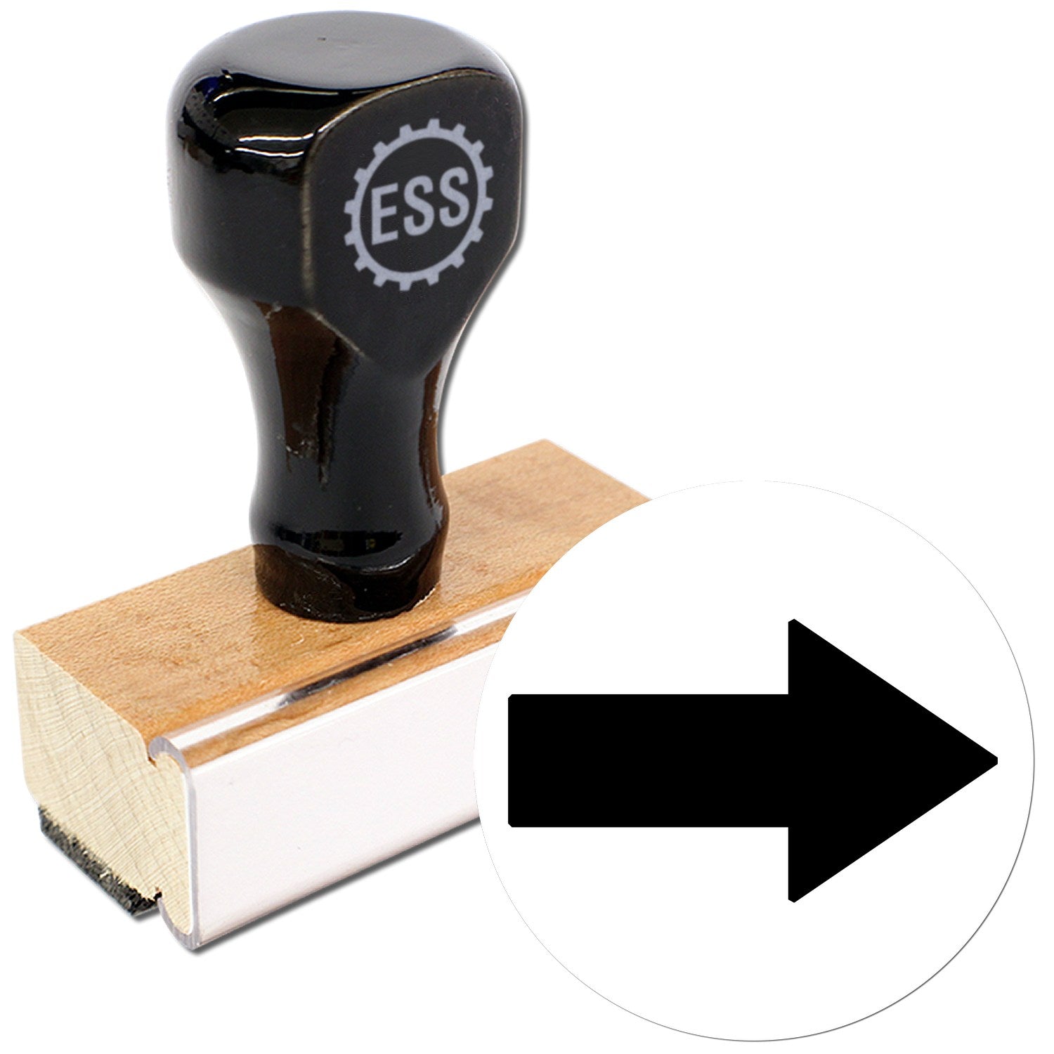 Standard Size Wood Handle Inspection Approved Arrow Seal Rubber Stamp 3/4 Diameter - Engineer Seal Stamps